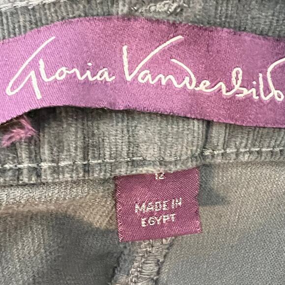 Gloria Vanderbilt Womens Corduroy Pants Size 12 Average Gray Straight Leg - Picture 4 of 6